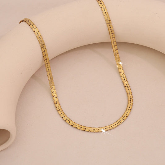 Layered Snake Bone & Cuban Chain Necklace