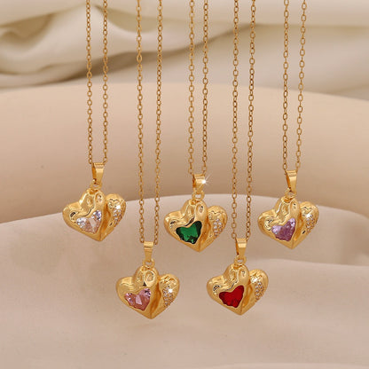 Multicolour Heart Pendant Necklace