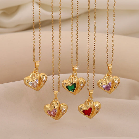 Multicolour Heart Pendant Necklace