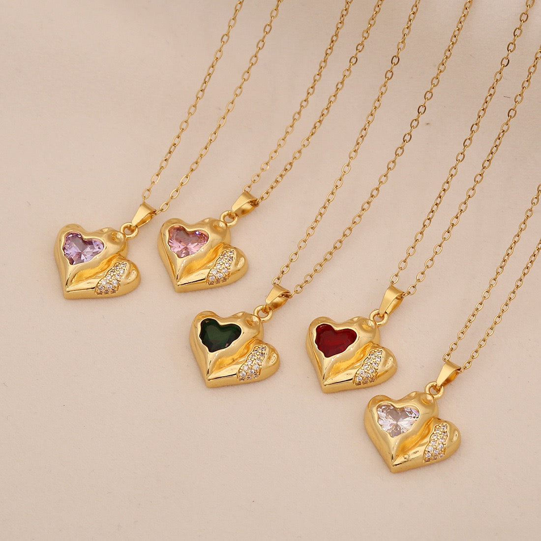 Multicolour Heart Pendant Necklace