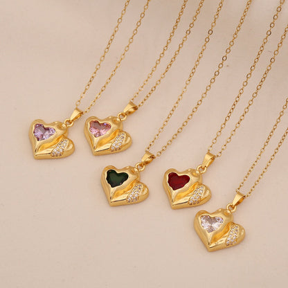 Multicolour Heart Pendant Necklace