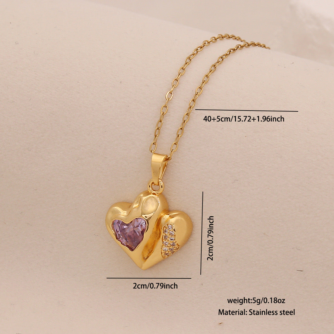 Multicolour Heart Pendant Necklace