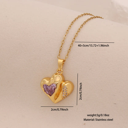 Multicolour Heart Pendant Necklace