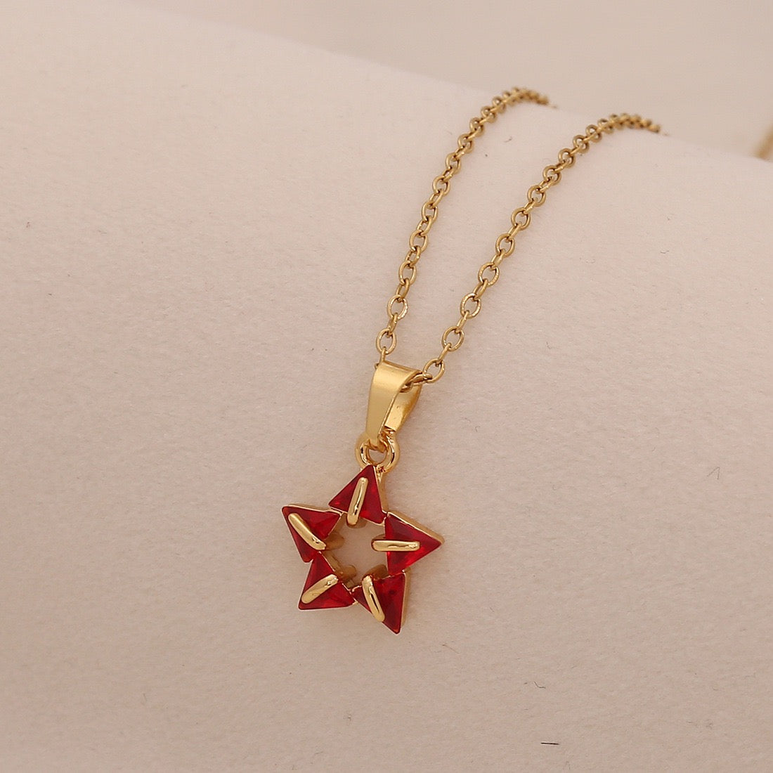 Multicolour Zircon Star Pendant Necklace