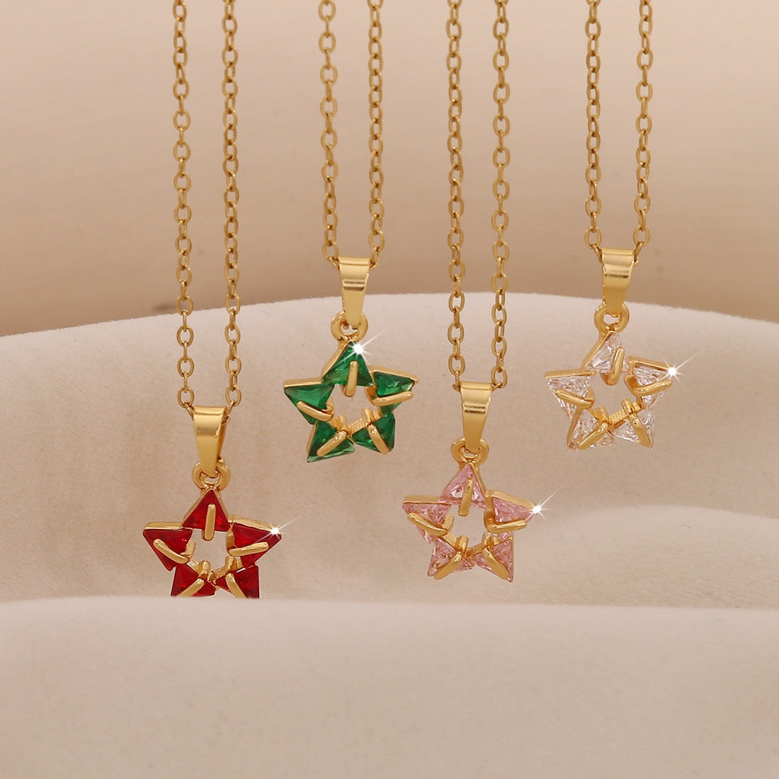 Multicolour Zircon Star Pendant Necklace