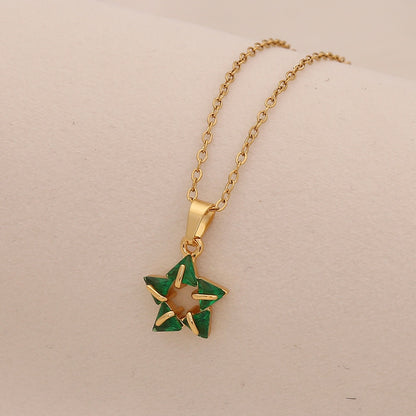 Multicolour Zircon Star Pendant Necklace
