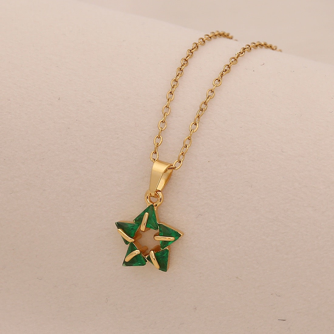 Multicolour Zircon Star Pendant Necklace