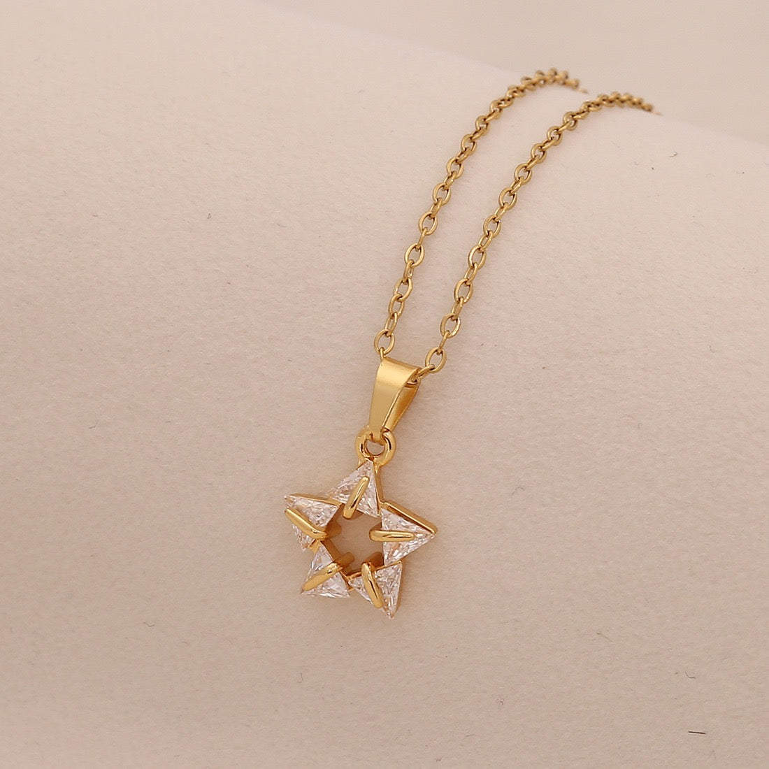 Multicolour Zircon Star Pendant Necklace
