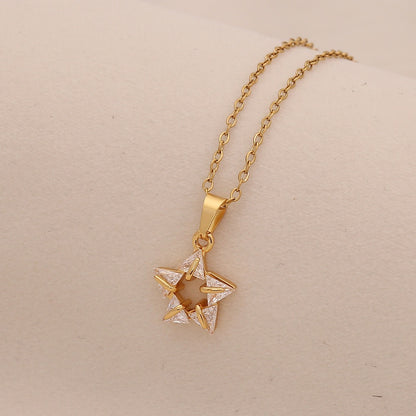 Multicolour Zircon Star Pendant Necklace