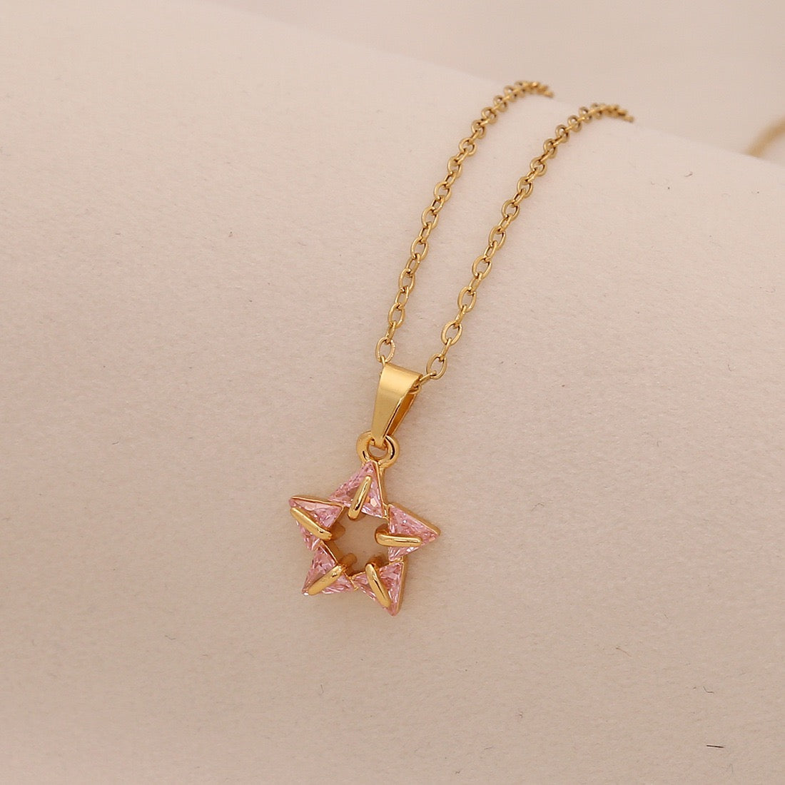 Multicolour Zircon Star Pendant Necklace