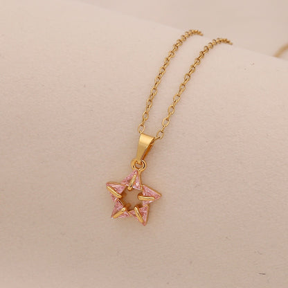 Multicolour Zircon Star Pendant Necklace