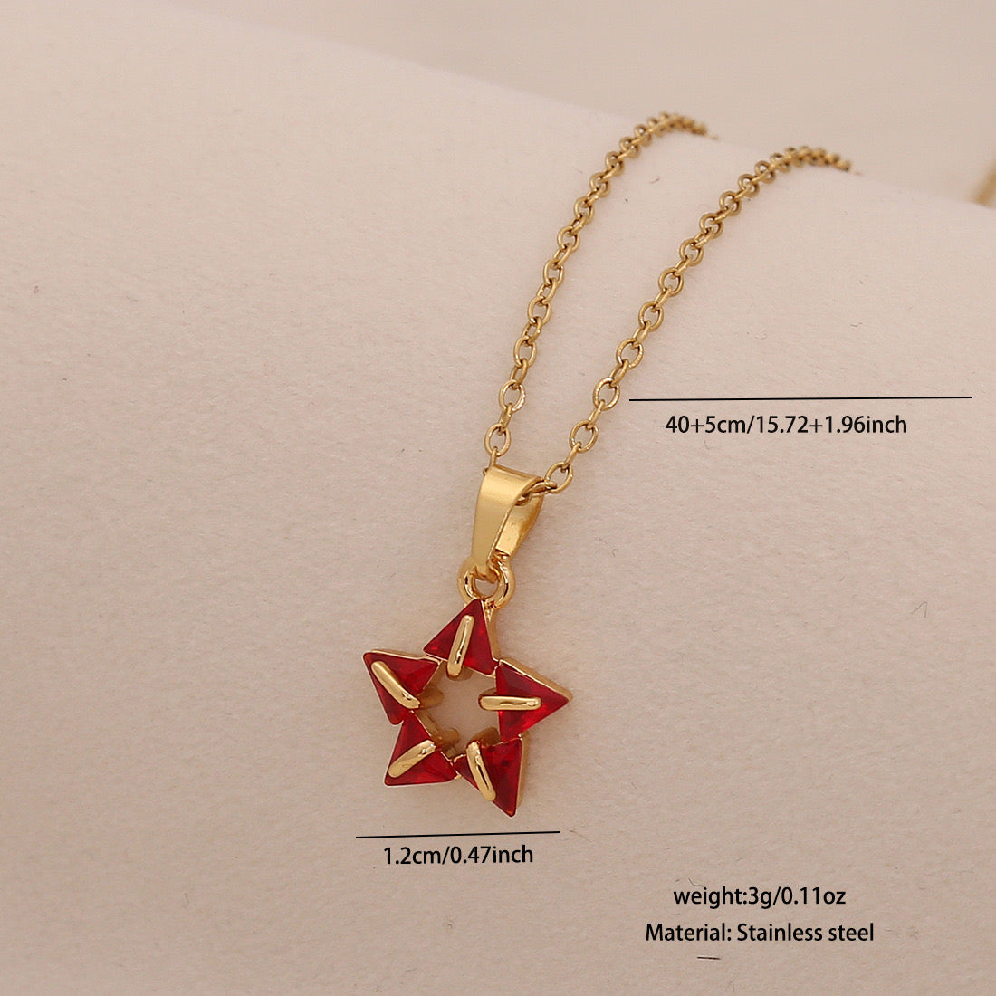 Multicolour Zircon Star Pendant Necklace
