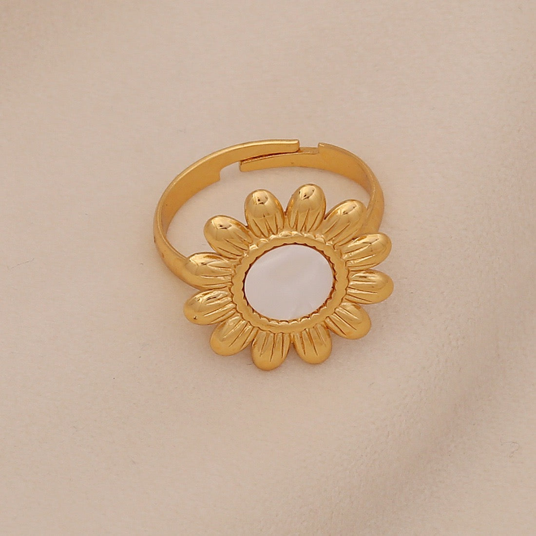 Imitation Pearl Butterfly Heart Ring