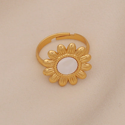 Imitation Pearl Butterfly Heart Ring