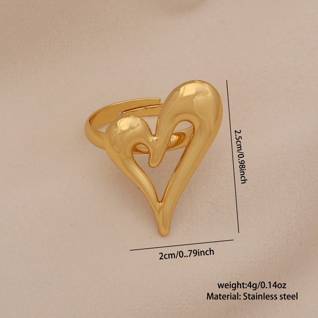 Imitation Pearl Butterfly Heart Ring