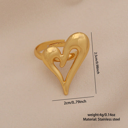 Imitation Pearl Butterfly Heart Ring