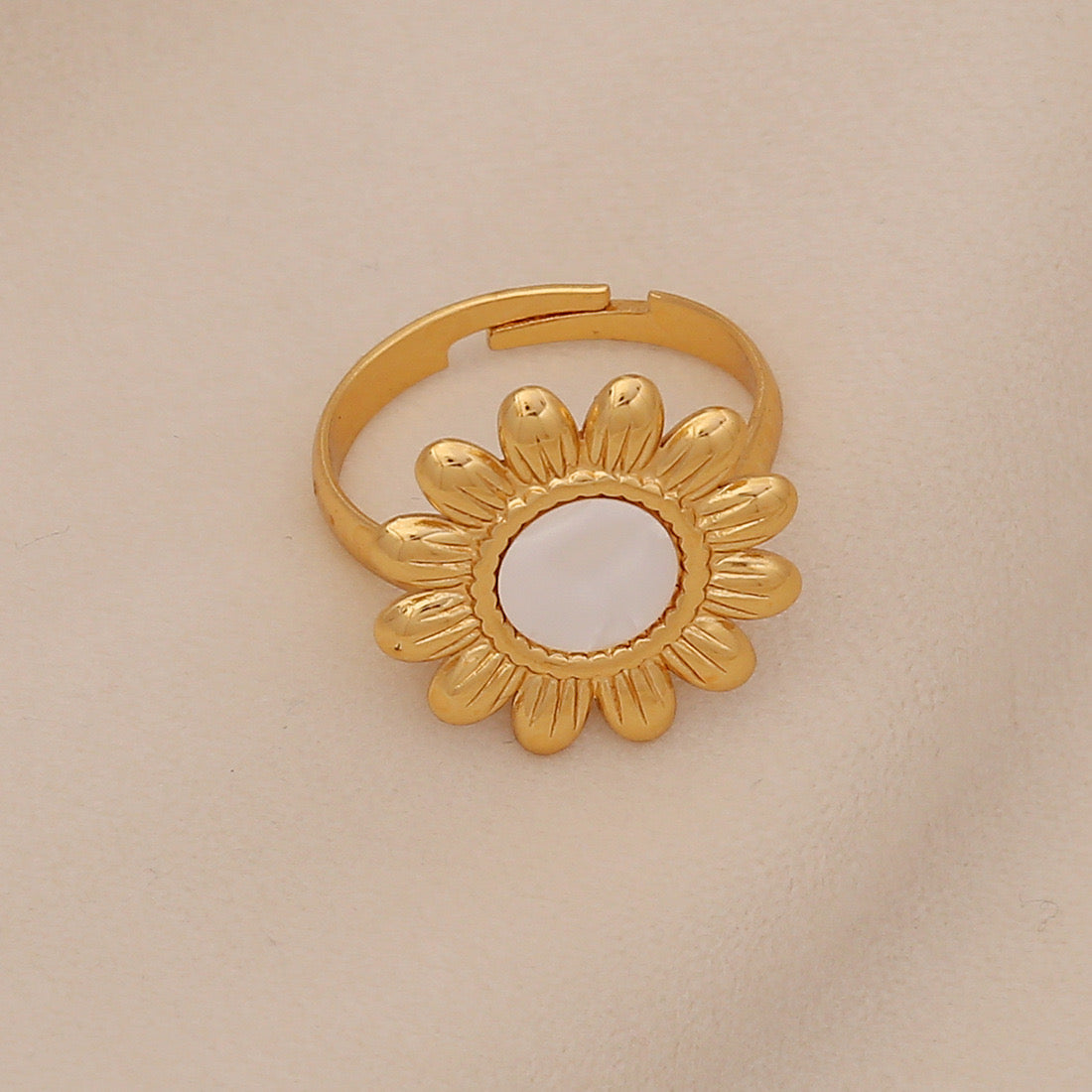 Imitation Pearl Butterfly Heart Ring