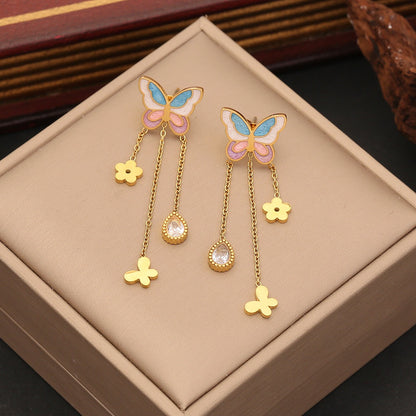 Colourful Resin Butterfly Necklace Set