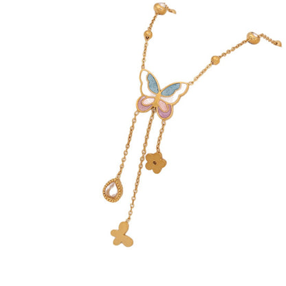 Colourful Resin Butterfly Necklace Set