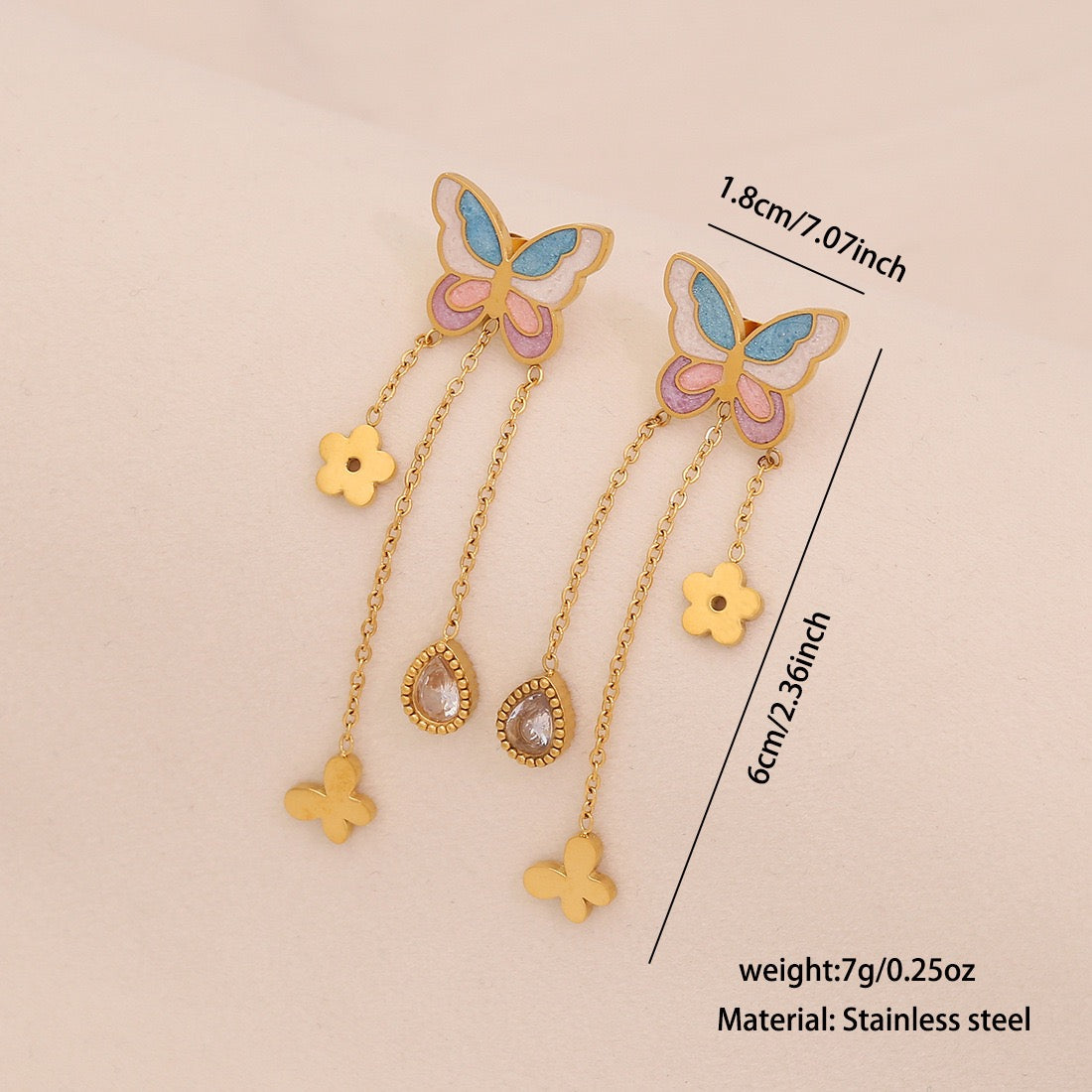 Colourful Resin Butterfly Necklace Set