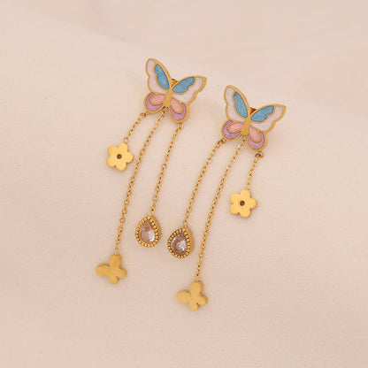 Colourful Resin Butterfly Necklace Set