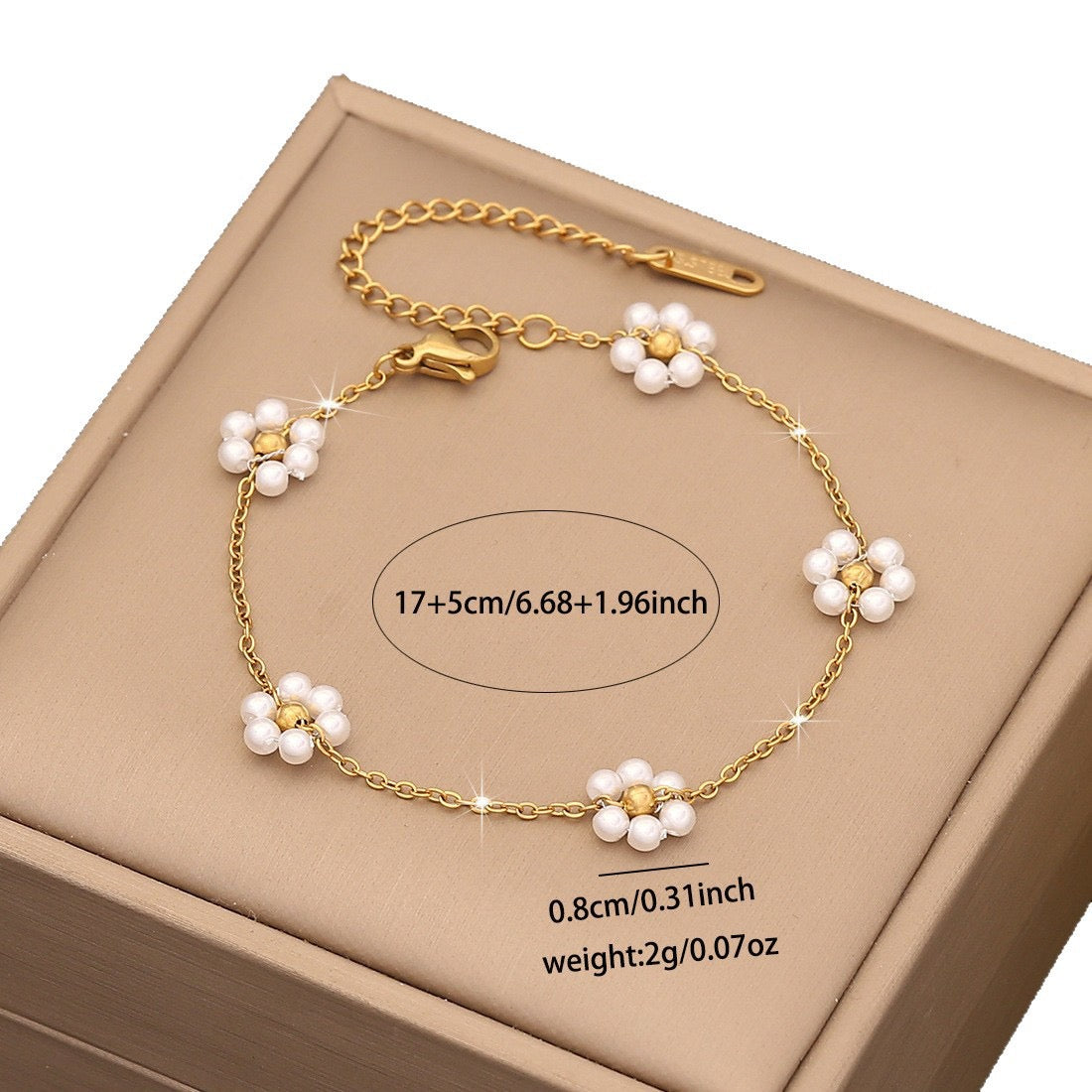 Fresh Floral Pearl Bracelet Set