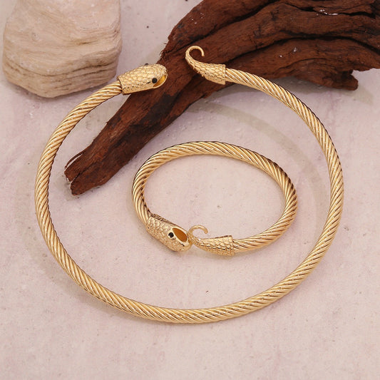 Snake Choker & Wrap Bracelet Set