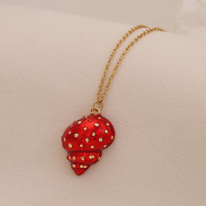 Enamel Conch & Starfish Beach Necklace