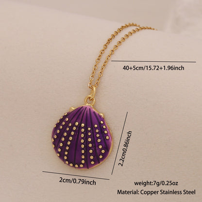 Enamel Conch & Starfish Beach Necklace