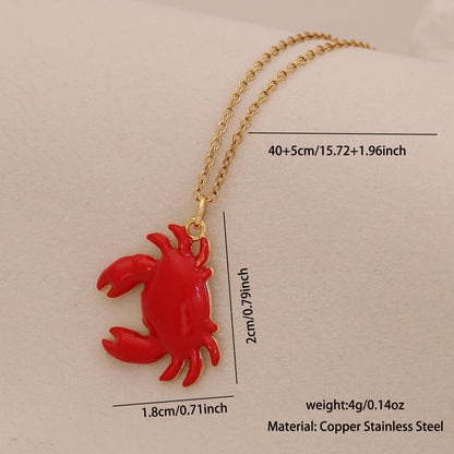 Enamel Conch & Starfish Beach Necklace