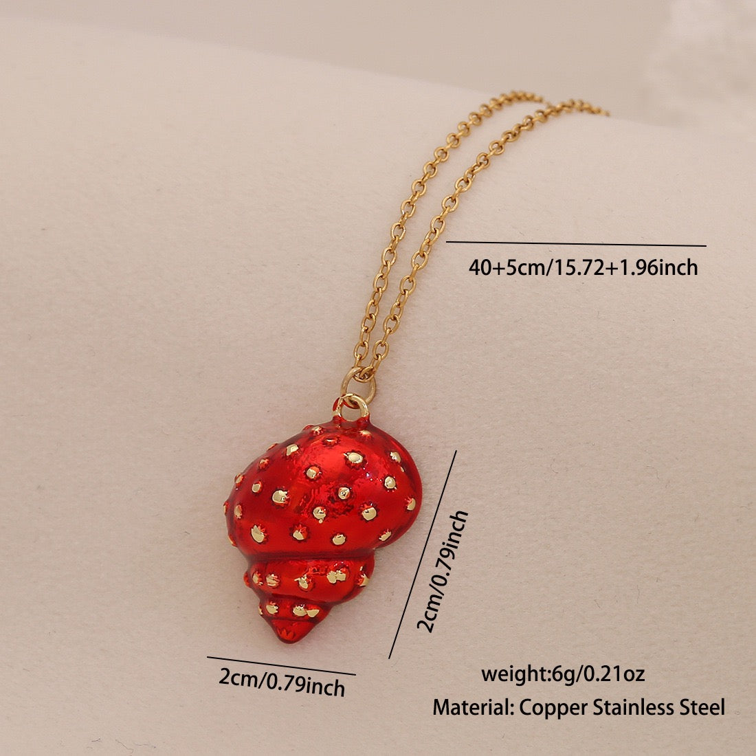 Enamel Conch & Starfish Beach Necklace