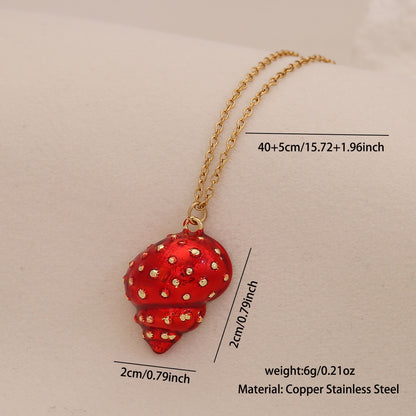 Enamel Conch & Starfish Beach Necklace