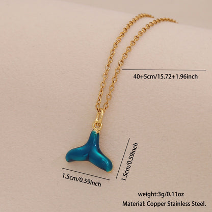 Enamel Conch & Starfish Beach Necklace