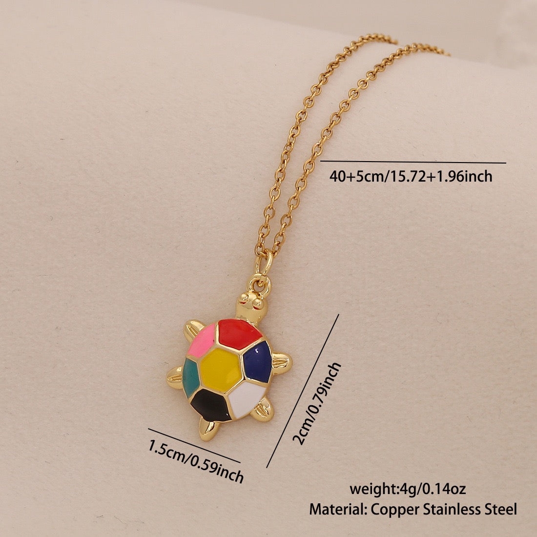 Enamel Conch & Starfish Beach Necklace