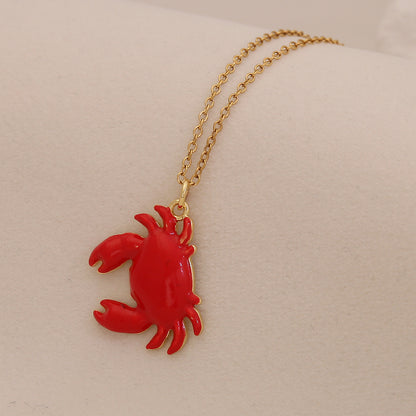 Enamel Conch & Starfish Beach Necklace