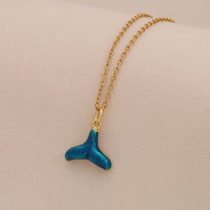 Enamel Conch & Starfish Beach Necklace