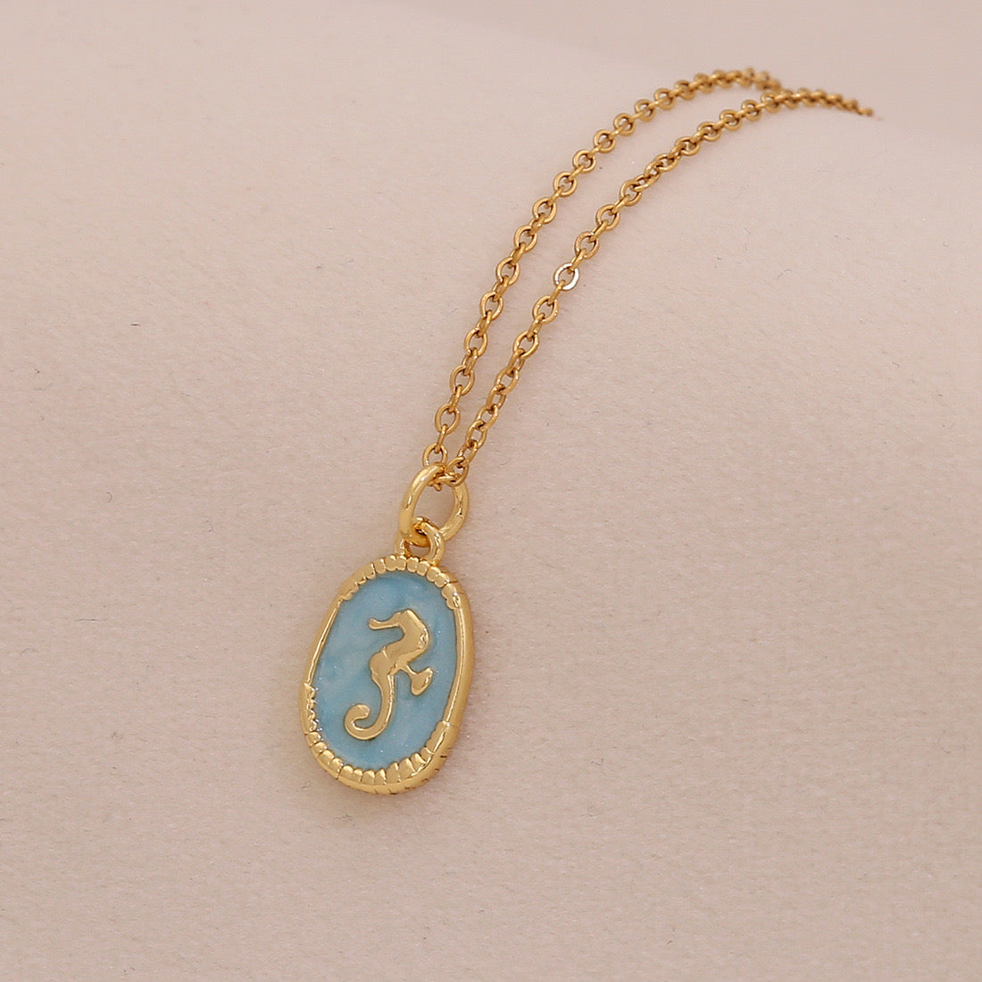 Enamel Conch & Starfish Beach Necklace