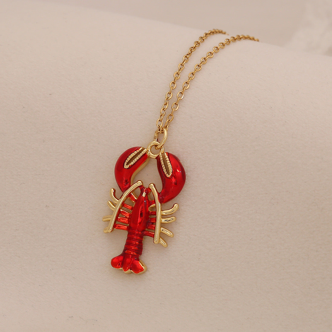 Enamel Conch & Starfish Beach Necklace