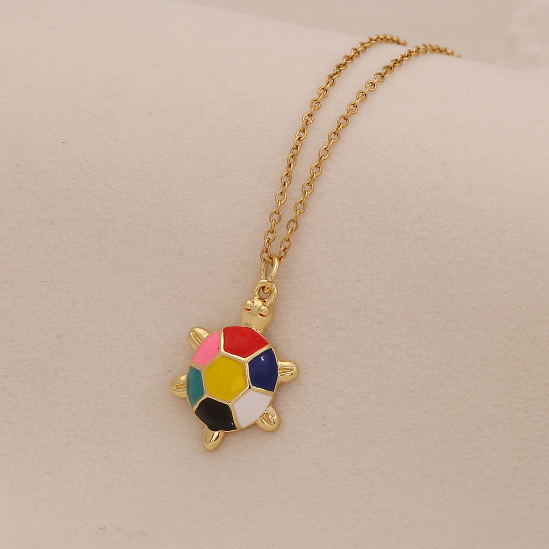 Enamel Conch & Starfish Beach Necklace