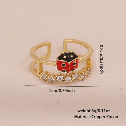 Cute Ladybug Pastoral Ring