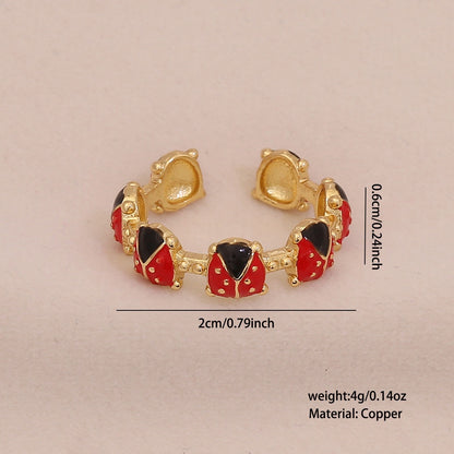Cute Ladybug Pastoral Ring