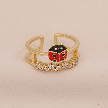 Cute Ladybug Pastoral Ring