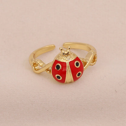 Cute Ladybug Pastoral Ring