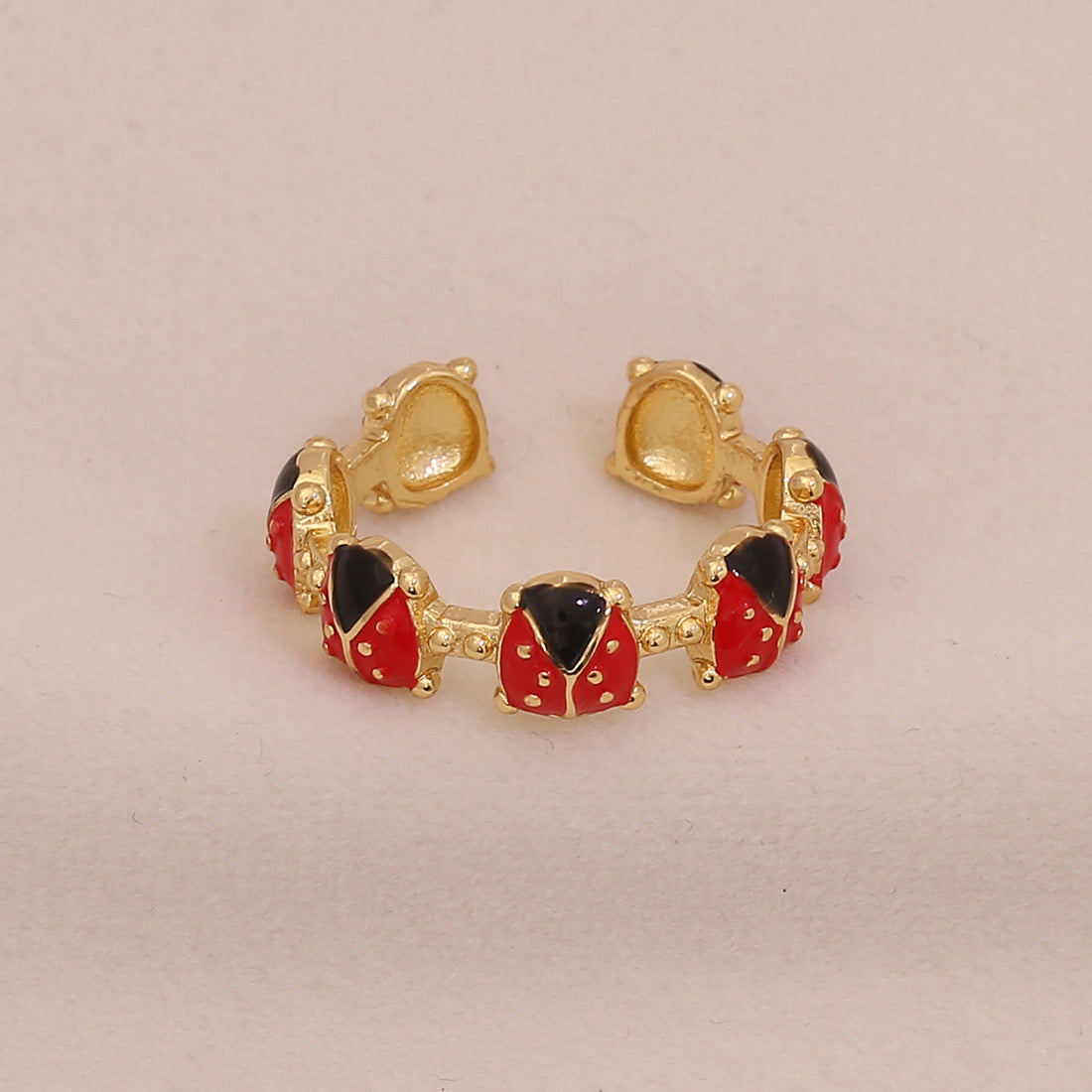 Cute Ladybug Pastoral Ring