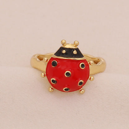 Cute Ladybug Pastoral Ring