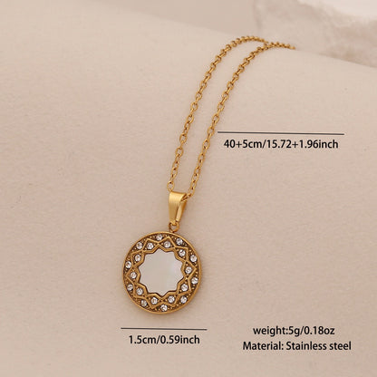 Imitation Shell Heart & Star Crystal Necklace