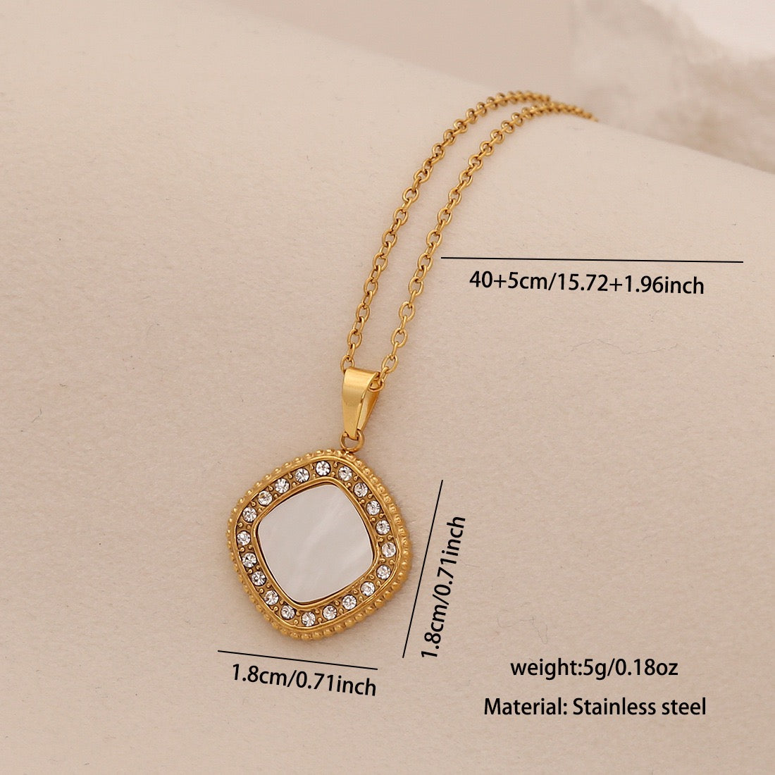 Imitation Shell Heart & Star Crystal Necklace