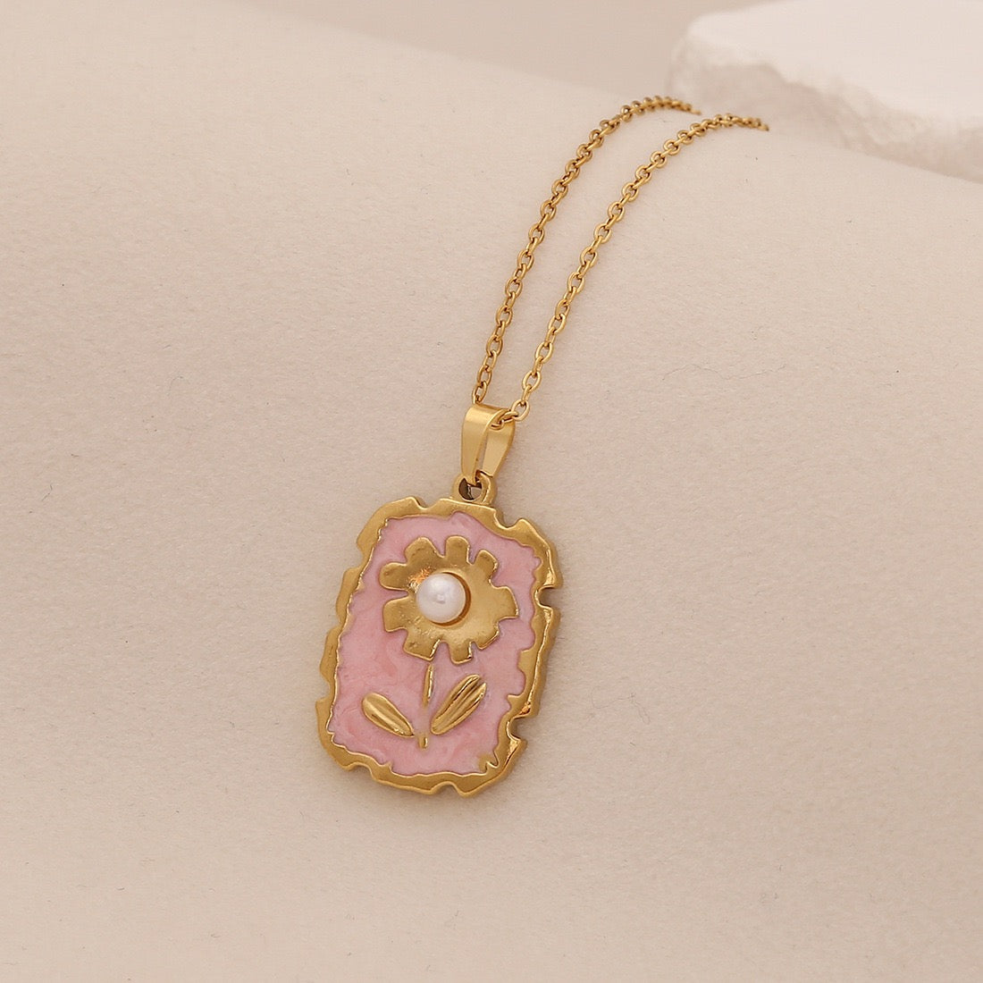 Spring Sunflower & Star Moon Necklace