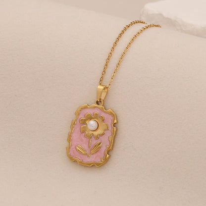 Spring Sunflower & Star Moon Necklace