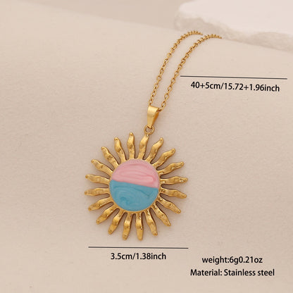 Spring Sunflower & Star Moon Necklace